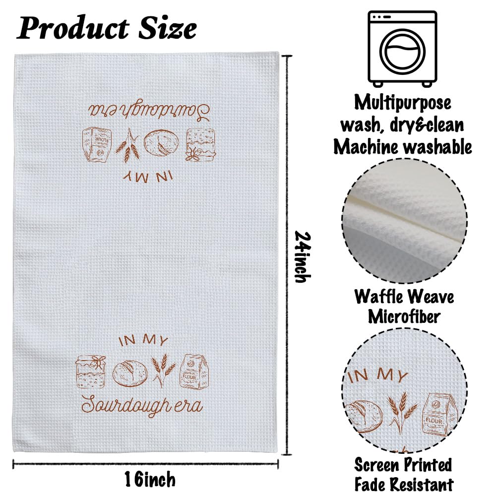 in My Sourdough Era Sourdough Flour Sack Kitchen Towels Funny Sourdough Kitchen Towel Gifts for Baker Mom Grandma, Sourdough Bread Towel Sourdough Bread Baker Gifts Bakers Lover Towels 16x24