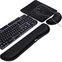 Vista 28 de Gimars Juego Mejorado Ampliado de Almohadilla de Apoyo para Muñeca de Teclado de Espuma Viscoelástica de Gel, Diseño Ergonómico Cómodo