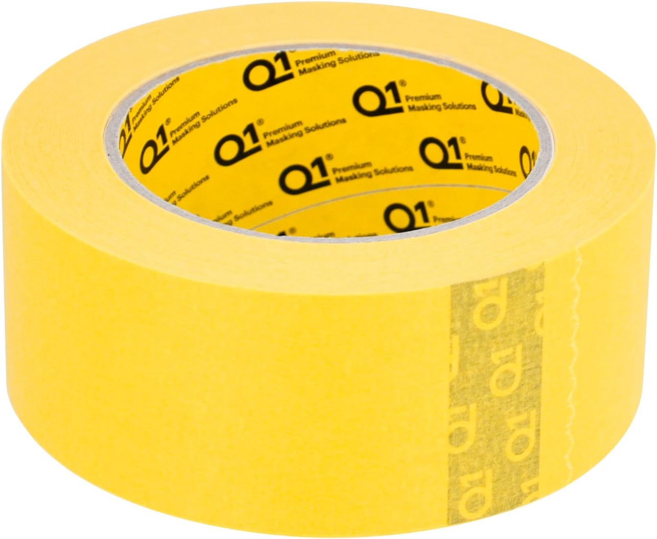 Q1 - 1-1/2 inch (36mm X 55m) Premium High Performance Automotive Yellow Masking Tape - High Temperature - Case of 24 Rolls