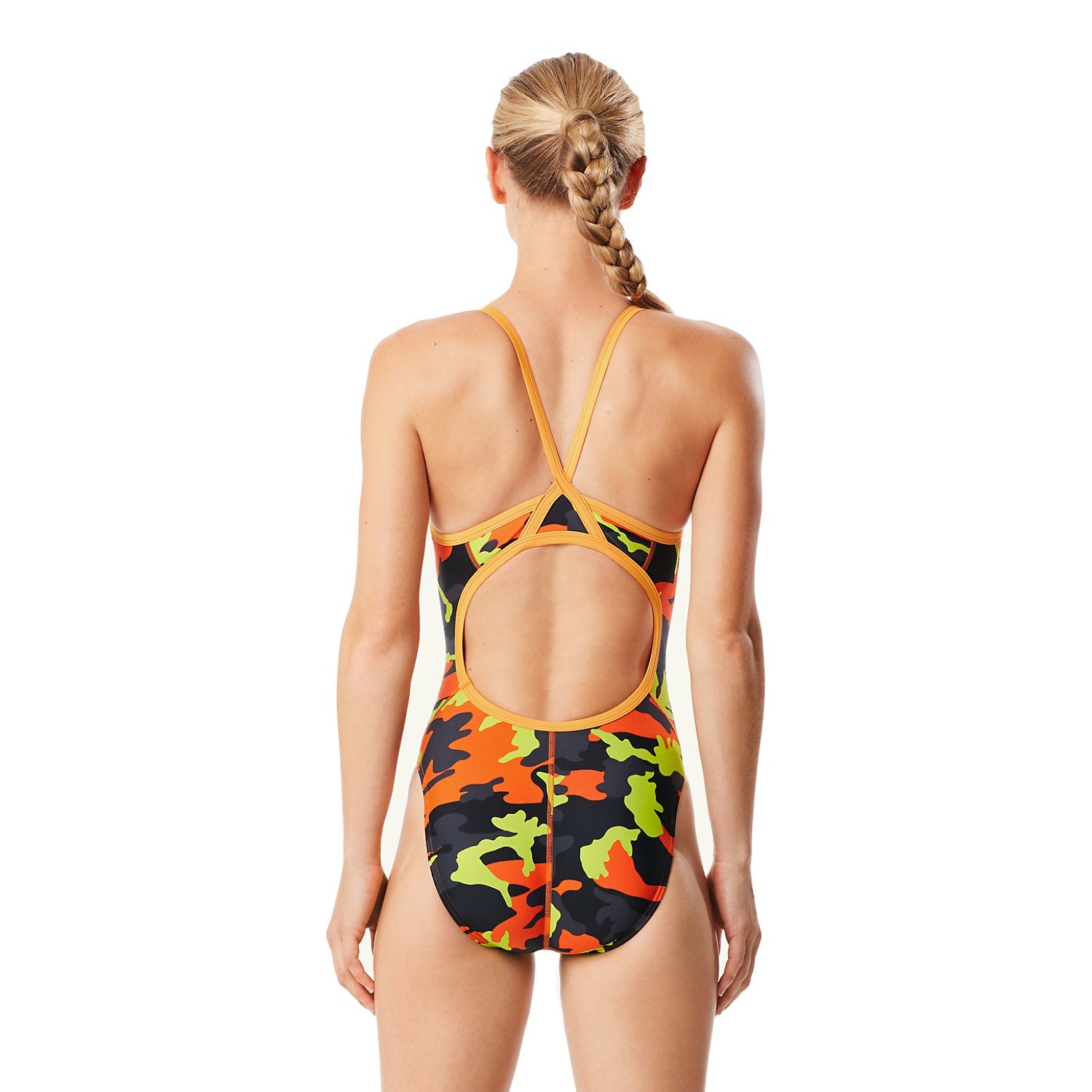 Speedo Women's Camo Squad Flyback - ProLT Orange 20