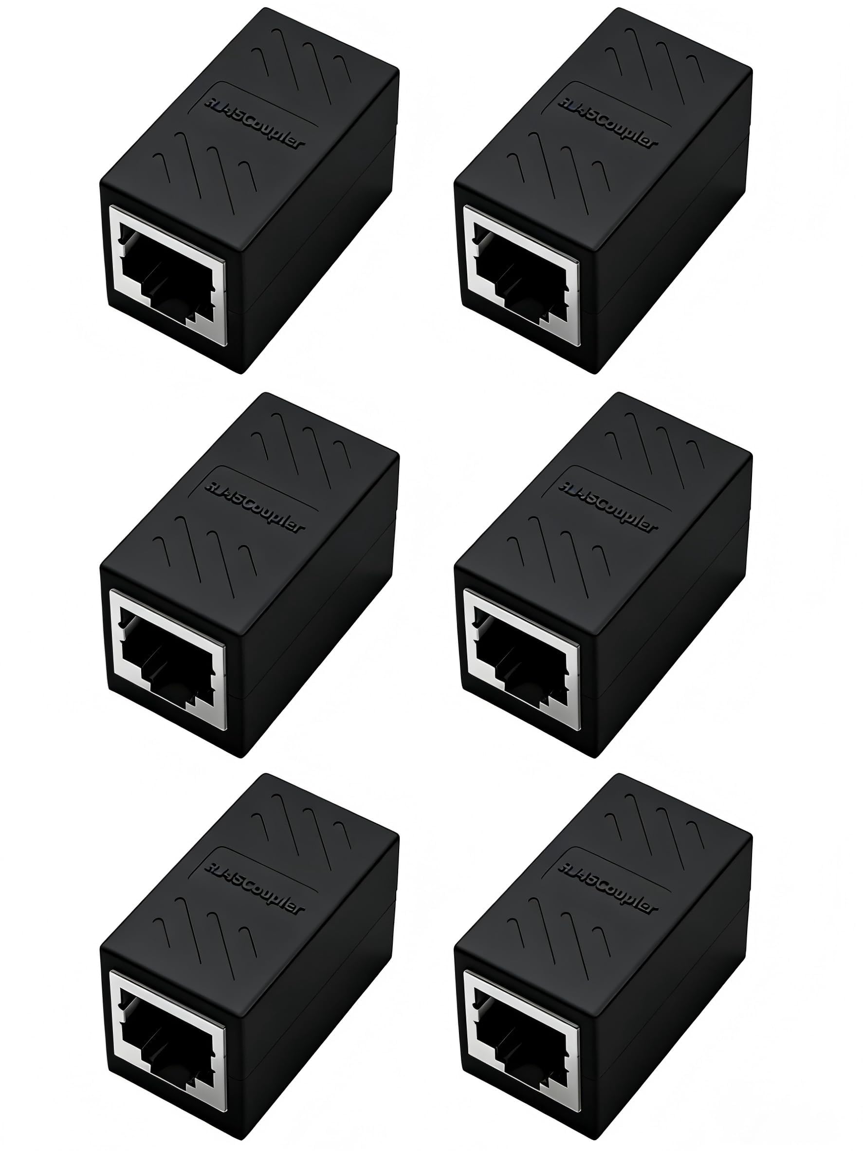 6 Pezzi Accoppiatore RJ45 10Gbps, Connettore di Rete Cat7 / Cat6 / Cat5e / Cat5, Connettore Ethernet Femmina a Femmina, Connettori RJ45 in Linea Schermato per Prolunga Giunto per Cavo LAN e Ethernet