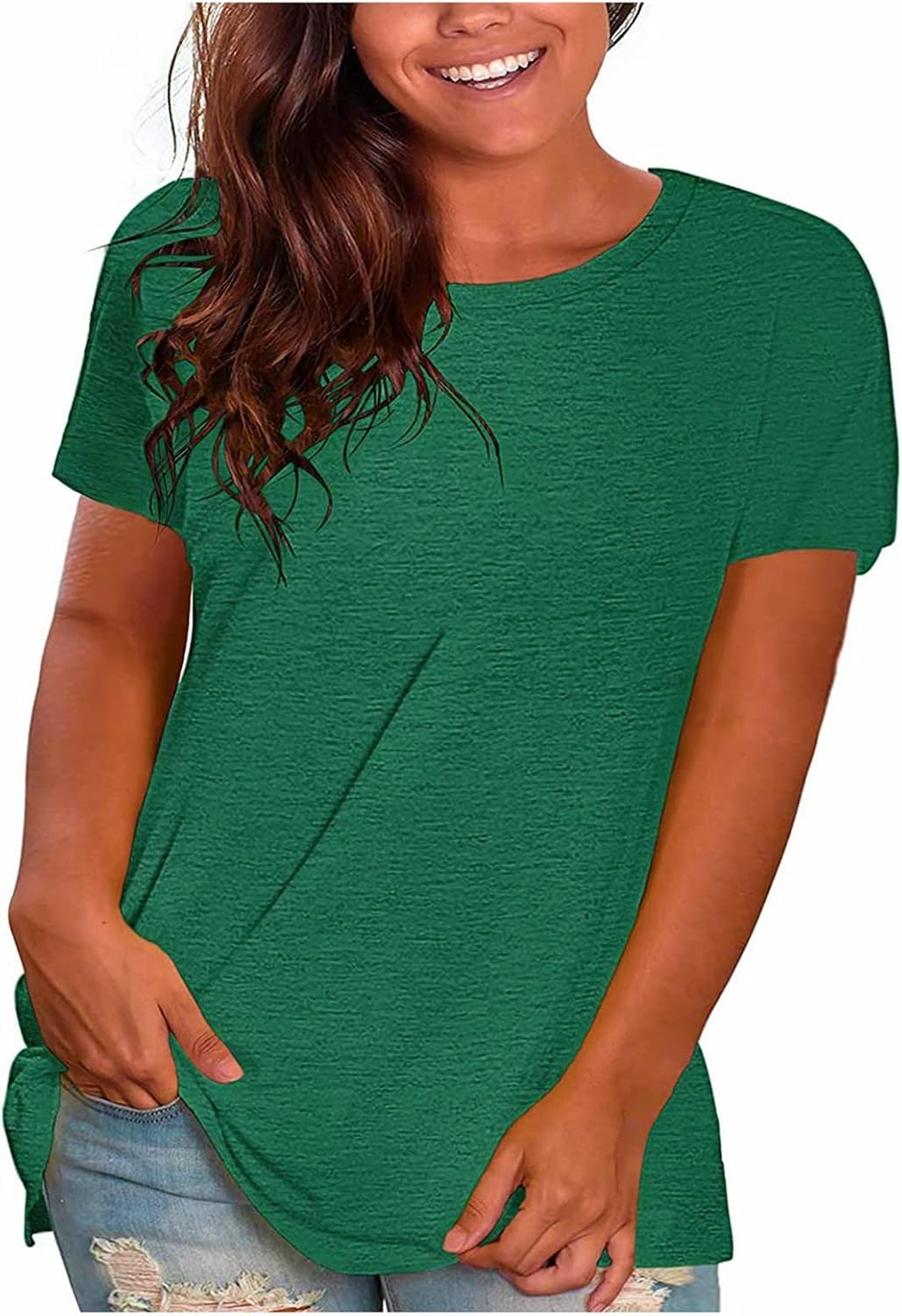 Summer Tops for Women Plus Size Fashion Casual V Neck Short Sleeve T Shirts Comfy Trendy Ladies Blouse Tees