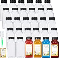 DANALLAN 30 Pack 8oz Clear PET Plastic Bottles with Leak-Proof Caps - Food Grade Reusable for Juice, Smoothies, Milk & Drinks