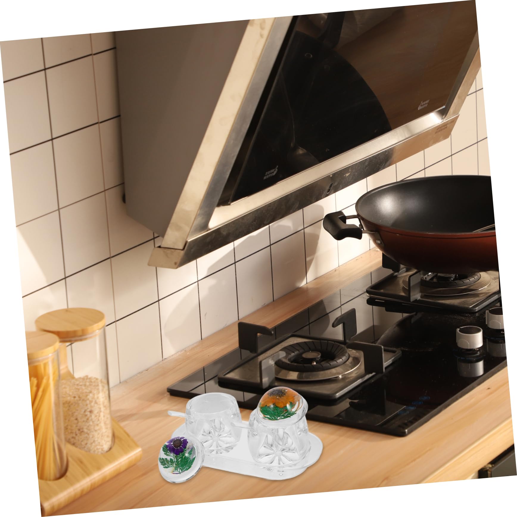 Contenitore Spezie da Cucina in Acrilico Coperchio