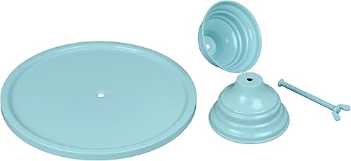 Miniatura 3 de GiftBay Creations - Soporte de metal de hierro hecho a mano con revestimiento de color azul, soporte de metal resistente de calidad profesional de