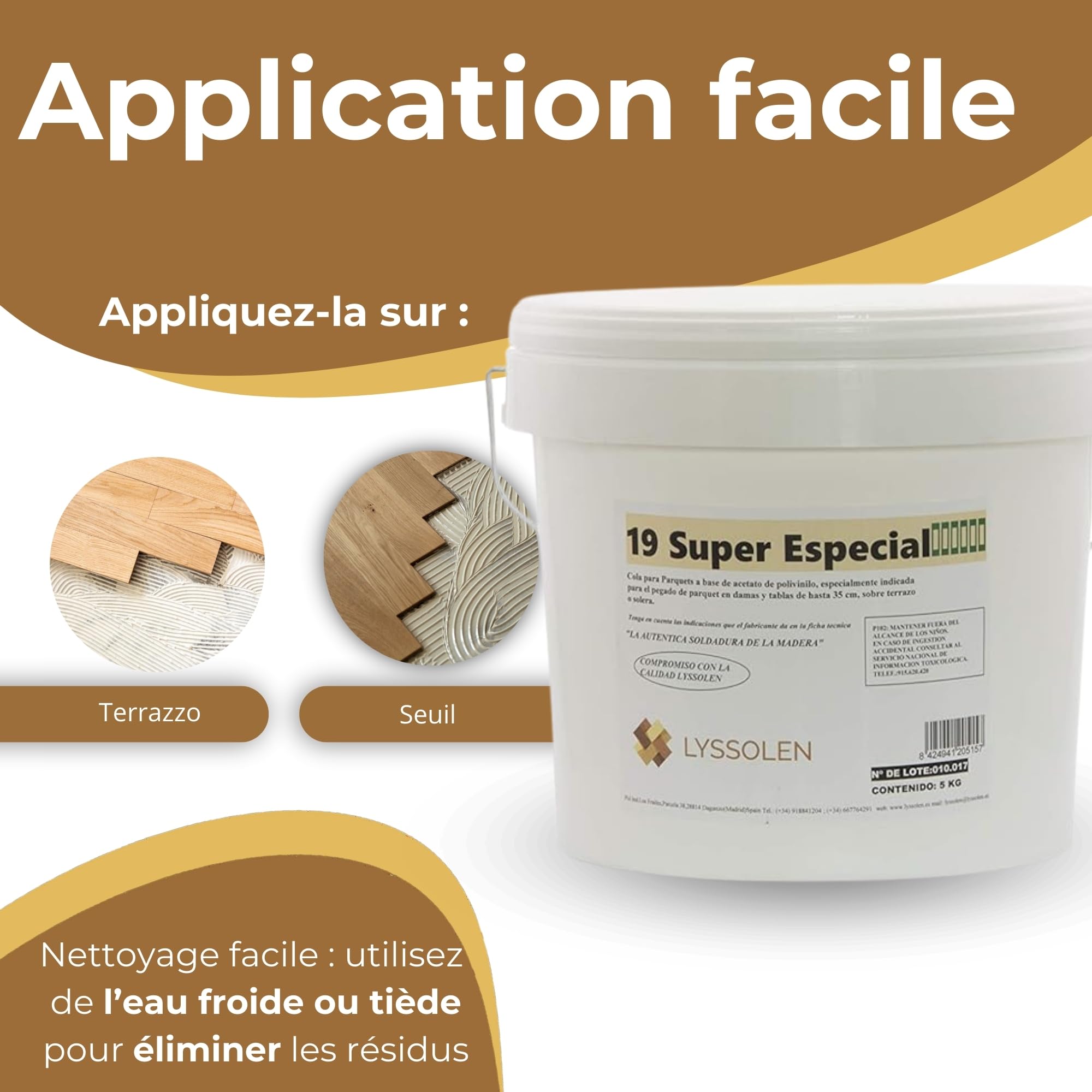 Colle Parquet Super Spéciale Adhésion Forte pour Tous les Bois - Fixation Résistante pour Stratifiés (1,2 kg)