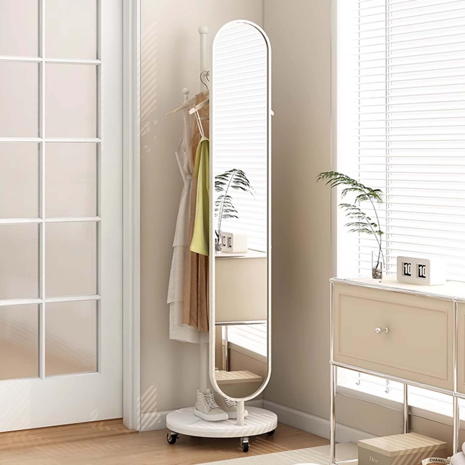 （株）吉桂　stand mirror  b3600wn Amazon.com: 360° Full Length Mirror with Wheels, Metal
