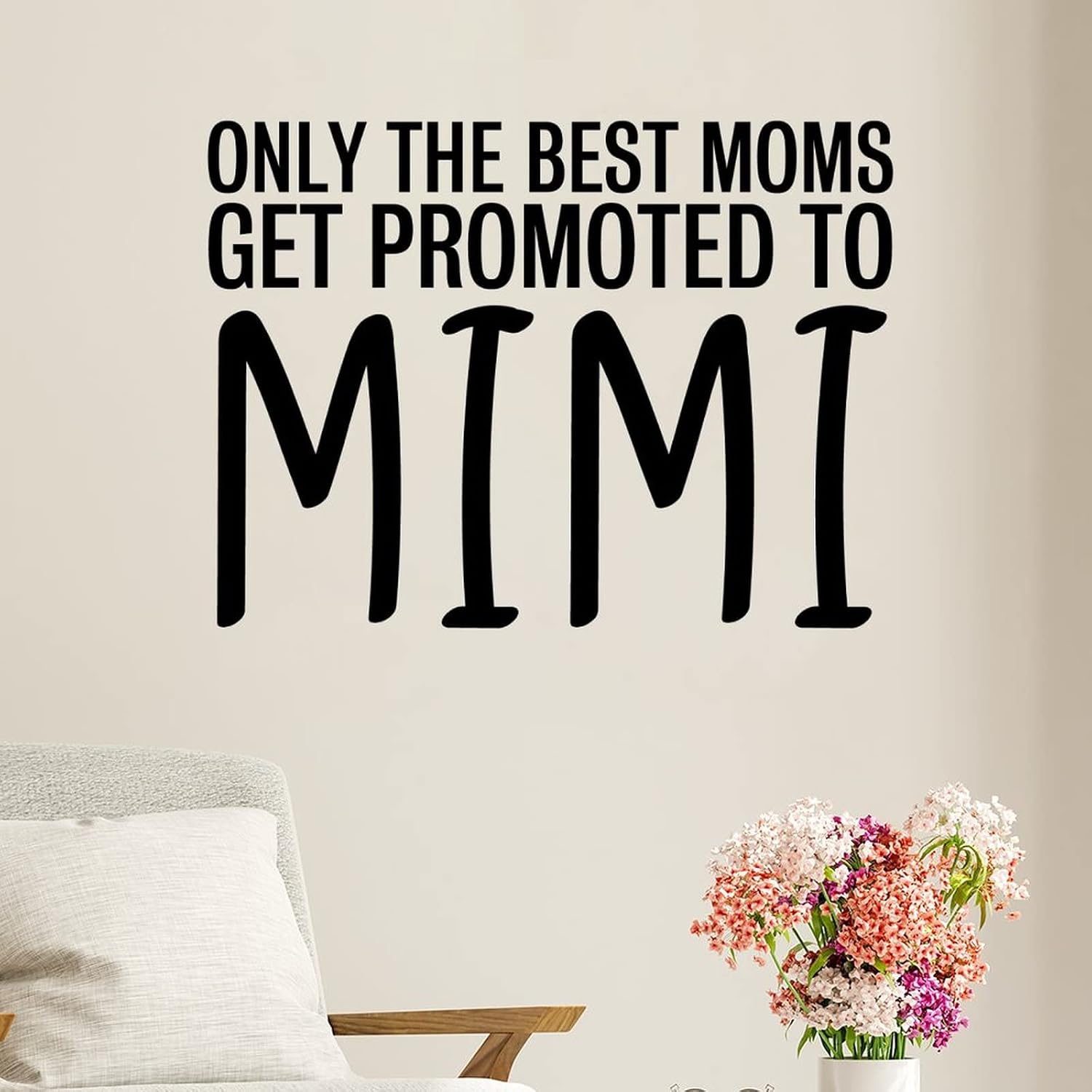 only The Best Moms Get Promoted Vinyl Wall Decals Removable Wall Murals Inspirational Quote Wall Art Stickers Farmhouse Decor for Home Bedroom Living Room Office 28 Inch image 5