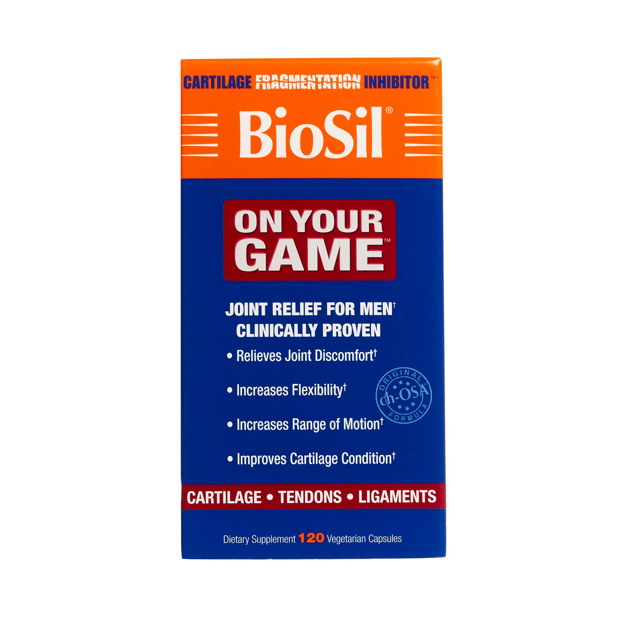 BioSil by Natural Factors, On Your Game, Joint Support for Men, Collagen Generator, 120 Vegetarian Capsules (120 Servings)