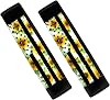 AFPANQZ 2 Pack American Flag Sunflowers Car Seat Belt Covers for Adults Safety Seatbelt Pad Cushion Adjustable Universal for Most Car Laptop Backpack Luggage Bag Straps Pads Patriotic Yellow