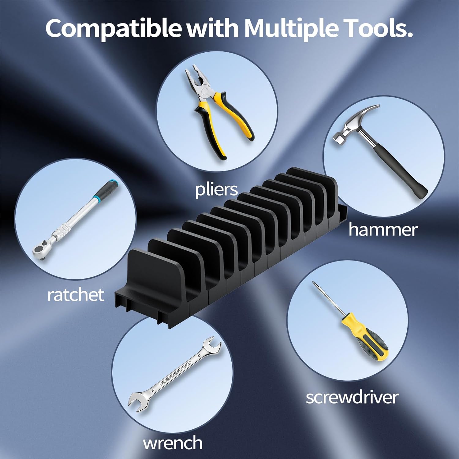 44 PCS Plier Organizer for Toolbox & Tool Drawer, Modular Desgin Plier Holders, Modular Toolbox Organizer System for Professional and DIY Mechanics, Include 20 Big Slot and 22 Small Slot, Black