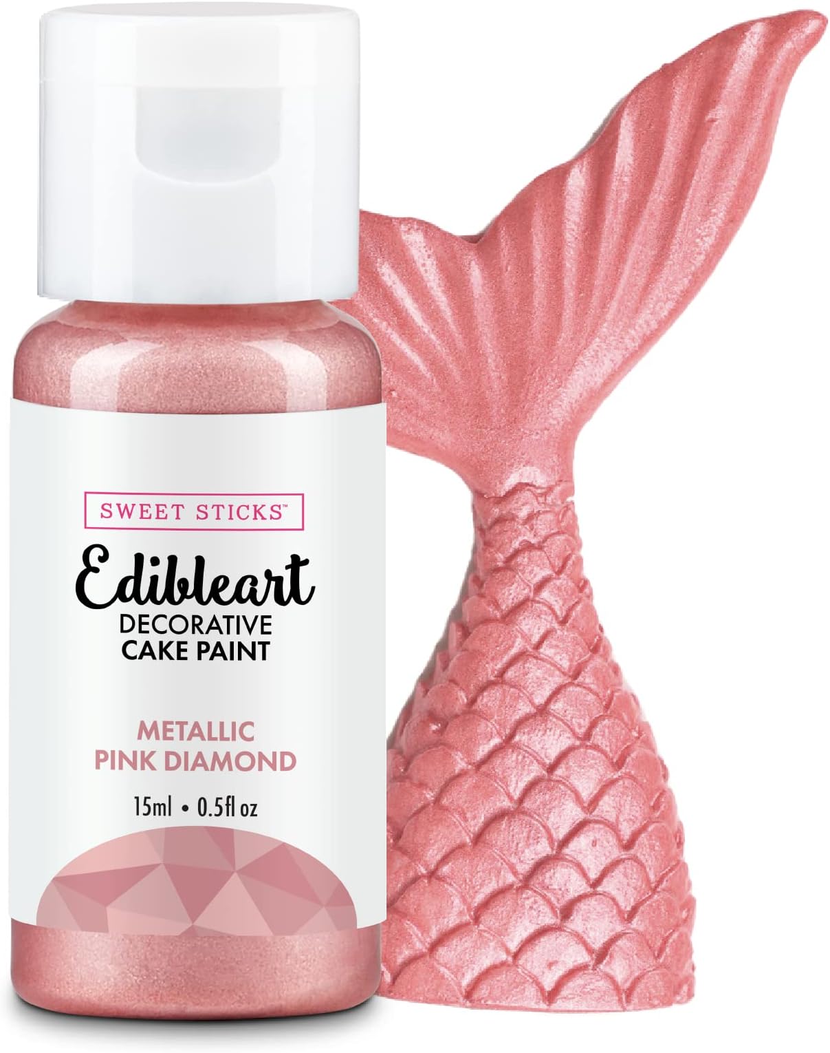Sweet Sticks Metallic Edible Art Paint 15ml Pink Diamond