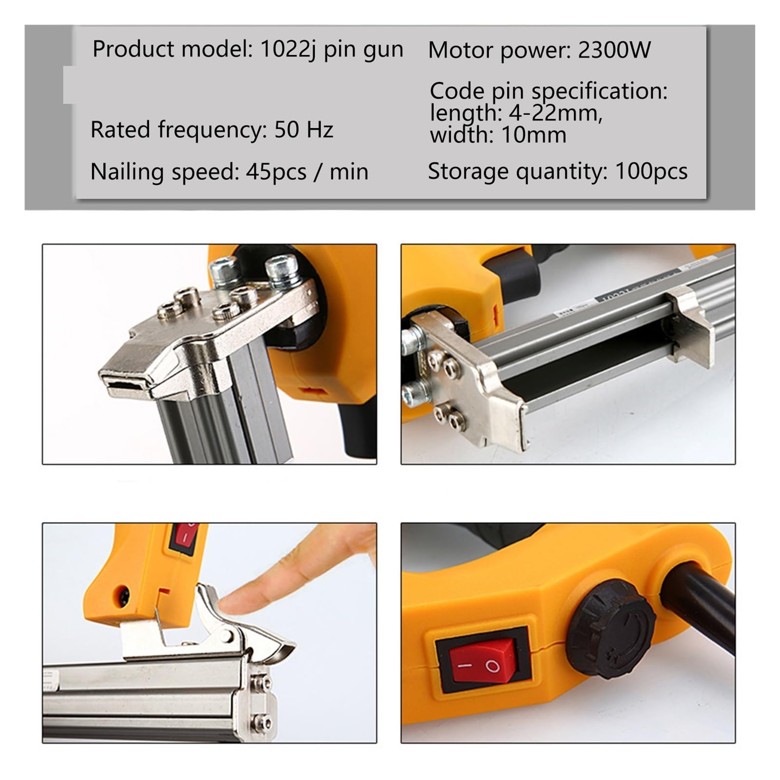 Pistolet do gwoździ 2300W elektryczny pistolet do gwoździ U gwoździarka zszywacz zszywacz do drewna zszywacz do mebli elektronarzędzia do baterii do warsztatu i domu