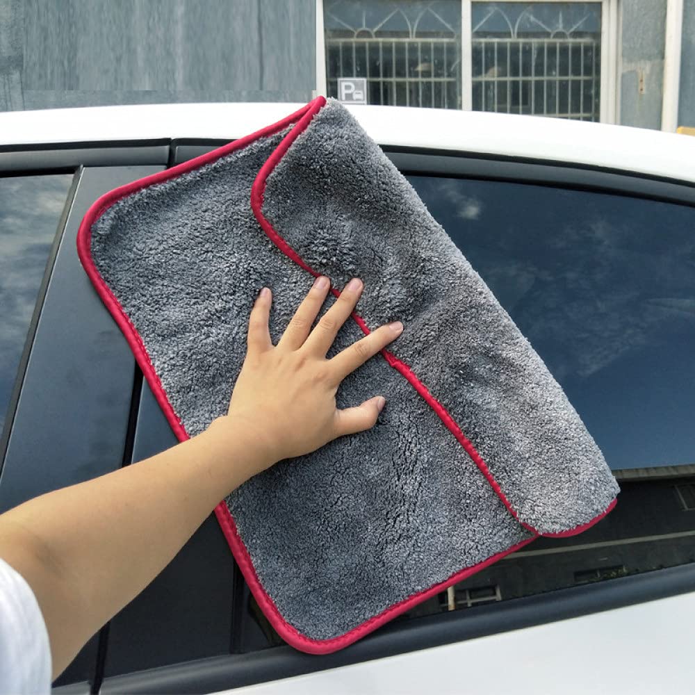 Toalla de Lavado de Autos 40x40cm Car Detailing 1200GSM Toalla de Microfibra de Lavado de Autos Limpieza de Autos Secado Paño de Lavado automático Trapo de Microfibra Accesorios para Autos, 1200GSM