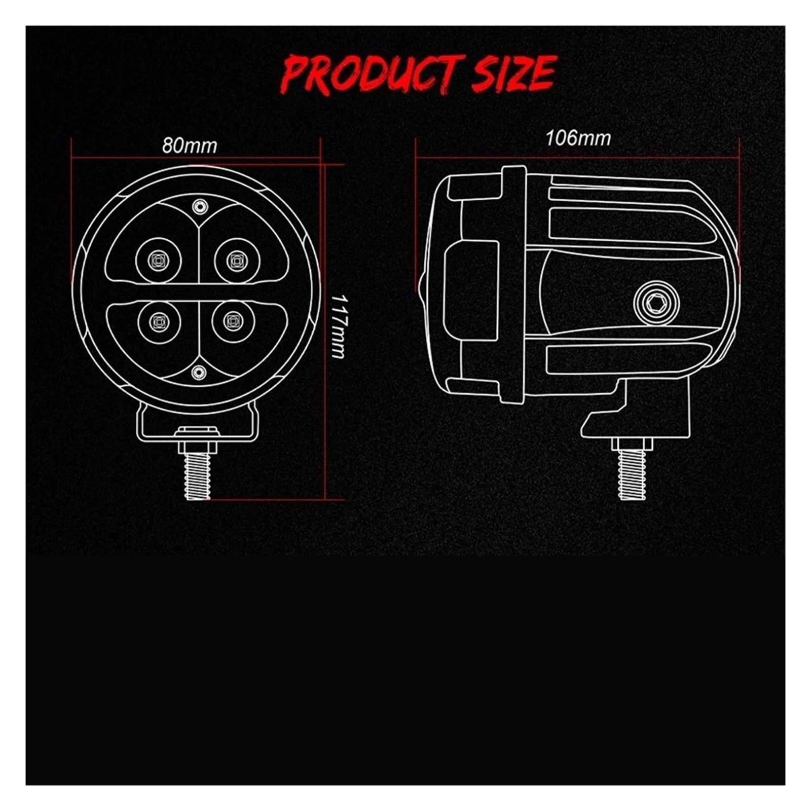 Motocicleta Para UTV Para ATV Para SUV Para OffRoad 4x4 12V 24V Motocicletas Foco LED Lámpara Antiniebla Luz Trabajo Faros Auxiliares Faros De Motocicleta(1pc)