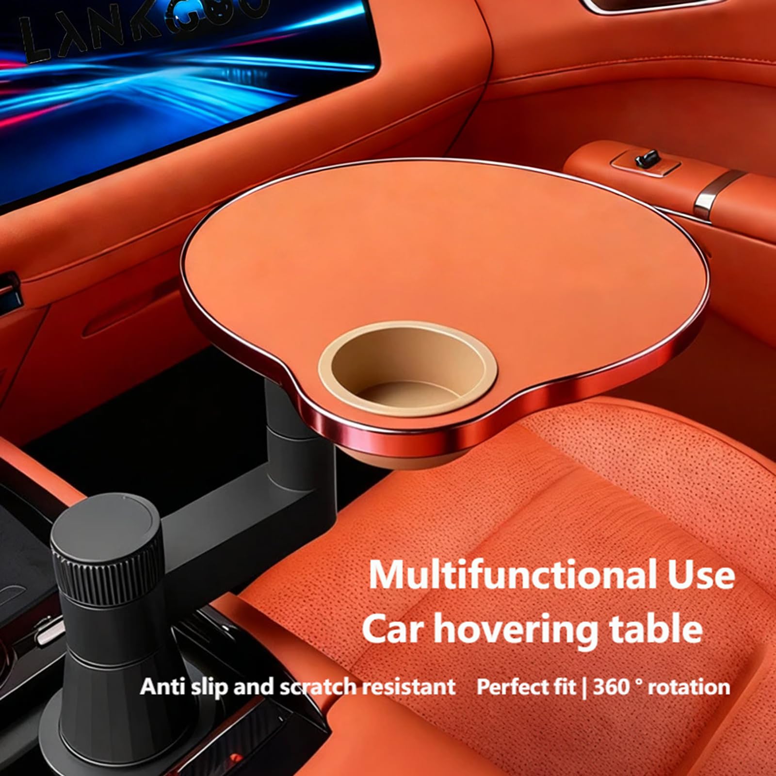 Mehrzweck Auto Schreibtisch mit Drehfunktion und Stauraum für Esstablett