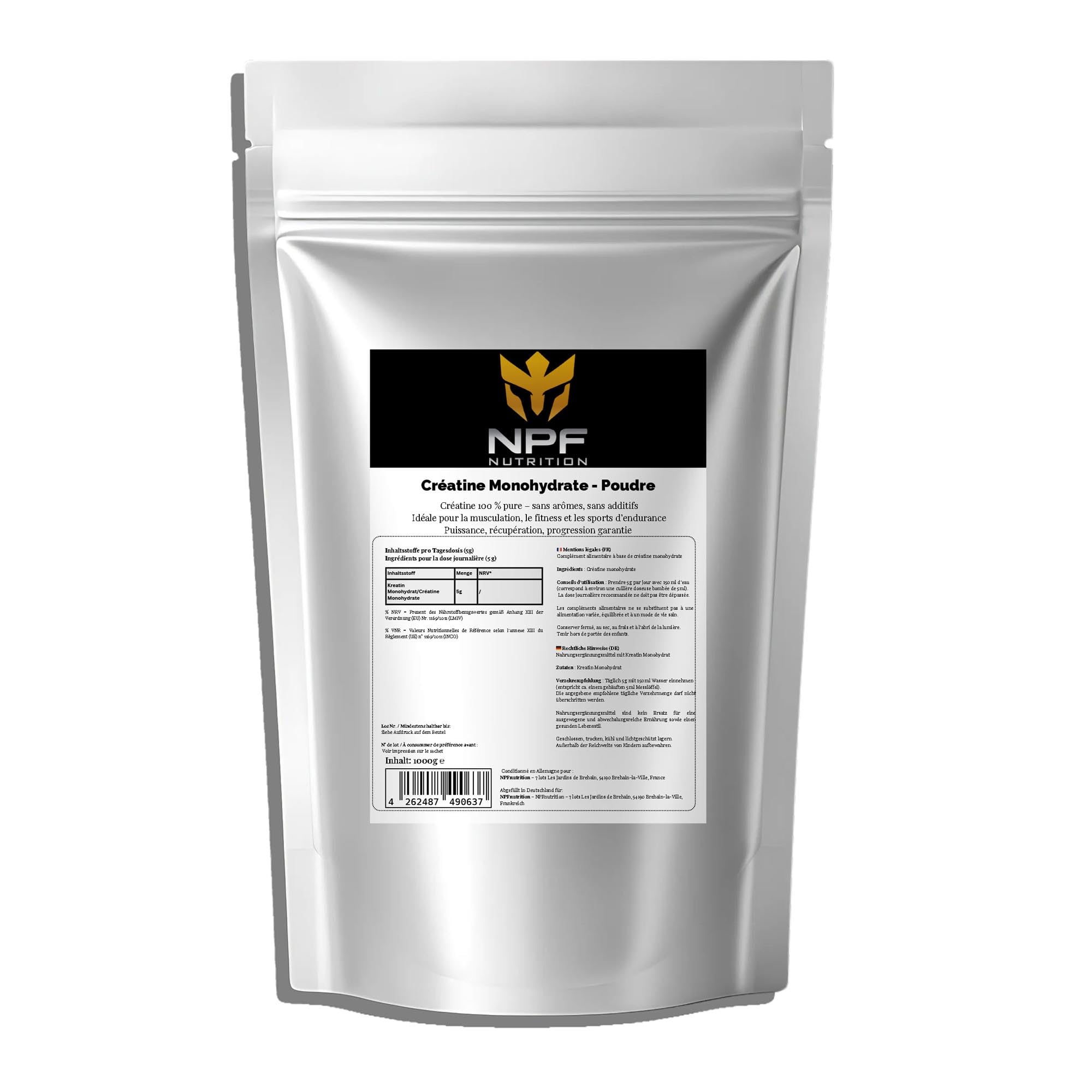 Créatine Monohydrate 100% Pure – NPFnutrition