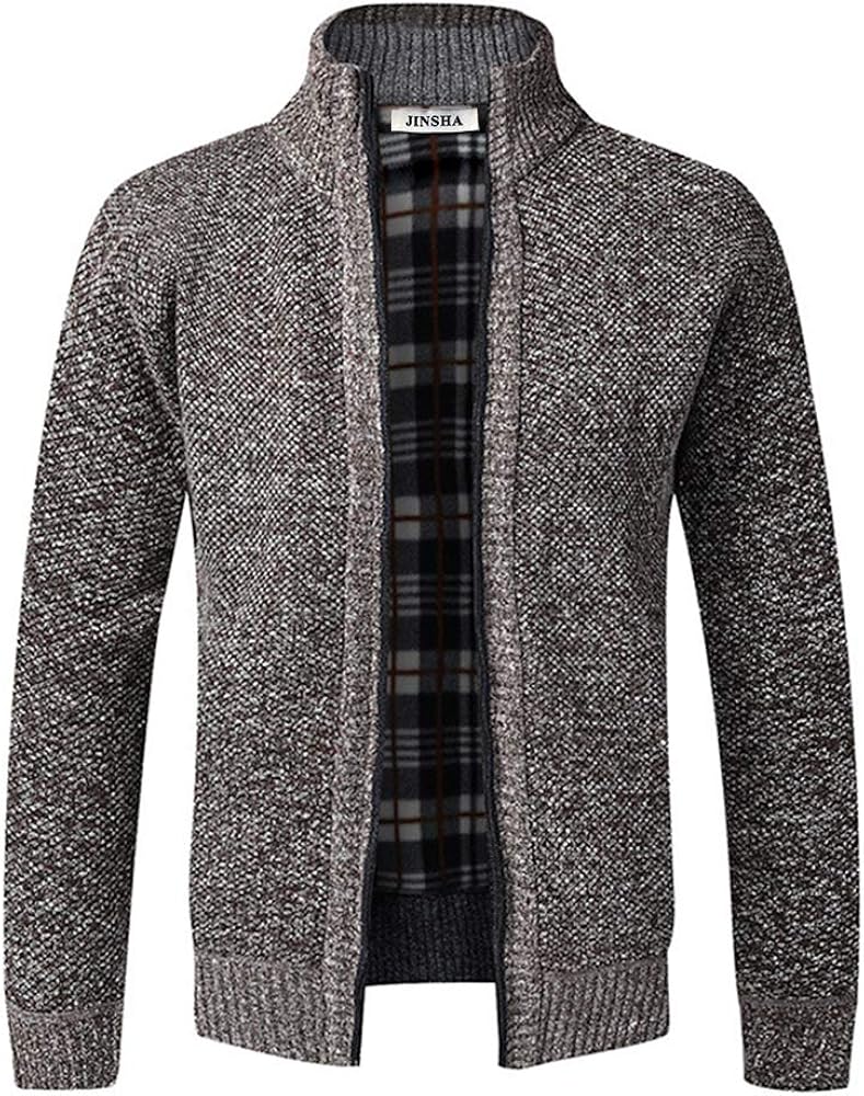 Jinsha cardigan da uomo lavorato a maglia Coffee