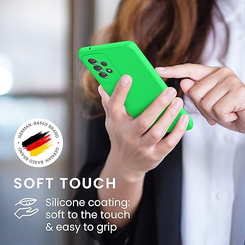 Miniatura 4 de kwmobile Funda compatible con Samsung Galaxy A53 5G - Funda de silicona TPU con acabado suave - Verde neón