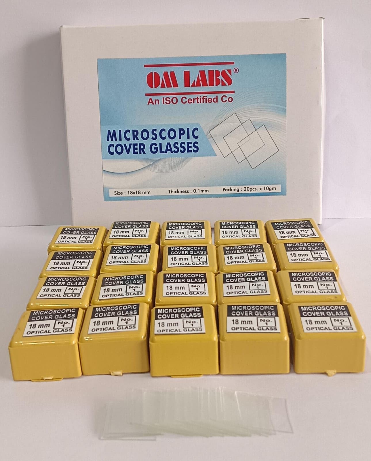 Coverslip Microscopic Cover Glass Size:18mm Brand OM Labs-image-37