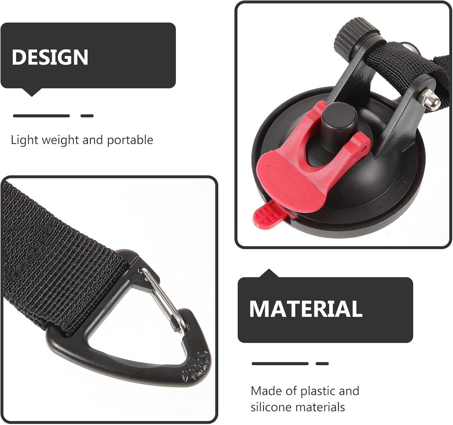 Luxshiny Heavy Duty Suction Cup Hooks Camping 2pcs for Car Window Tarp