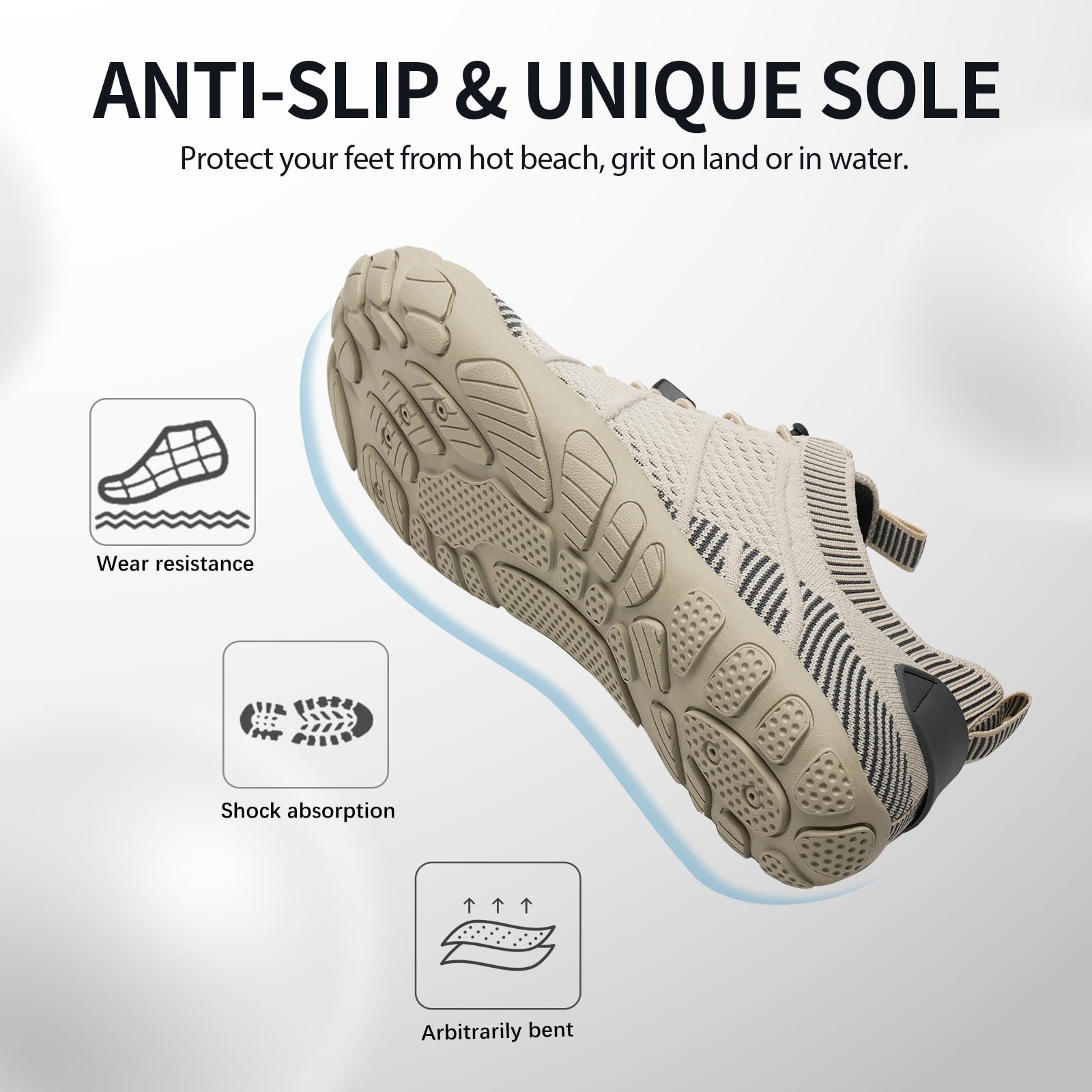 Scarpe da Immersione Uomo Donna(3027Beige,40EU)