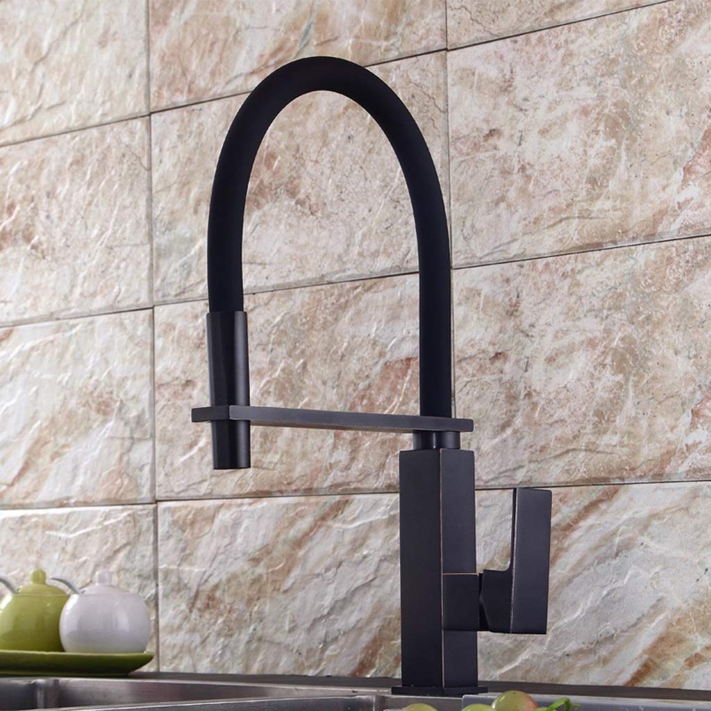 Robinet de cuisine en laiton massif chromé OKUOKA avec bec pivotant durable