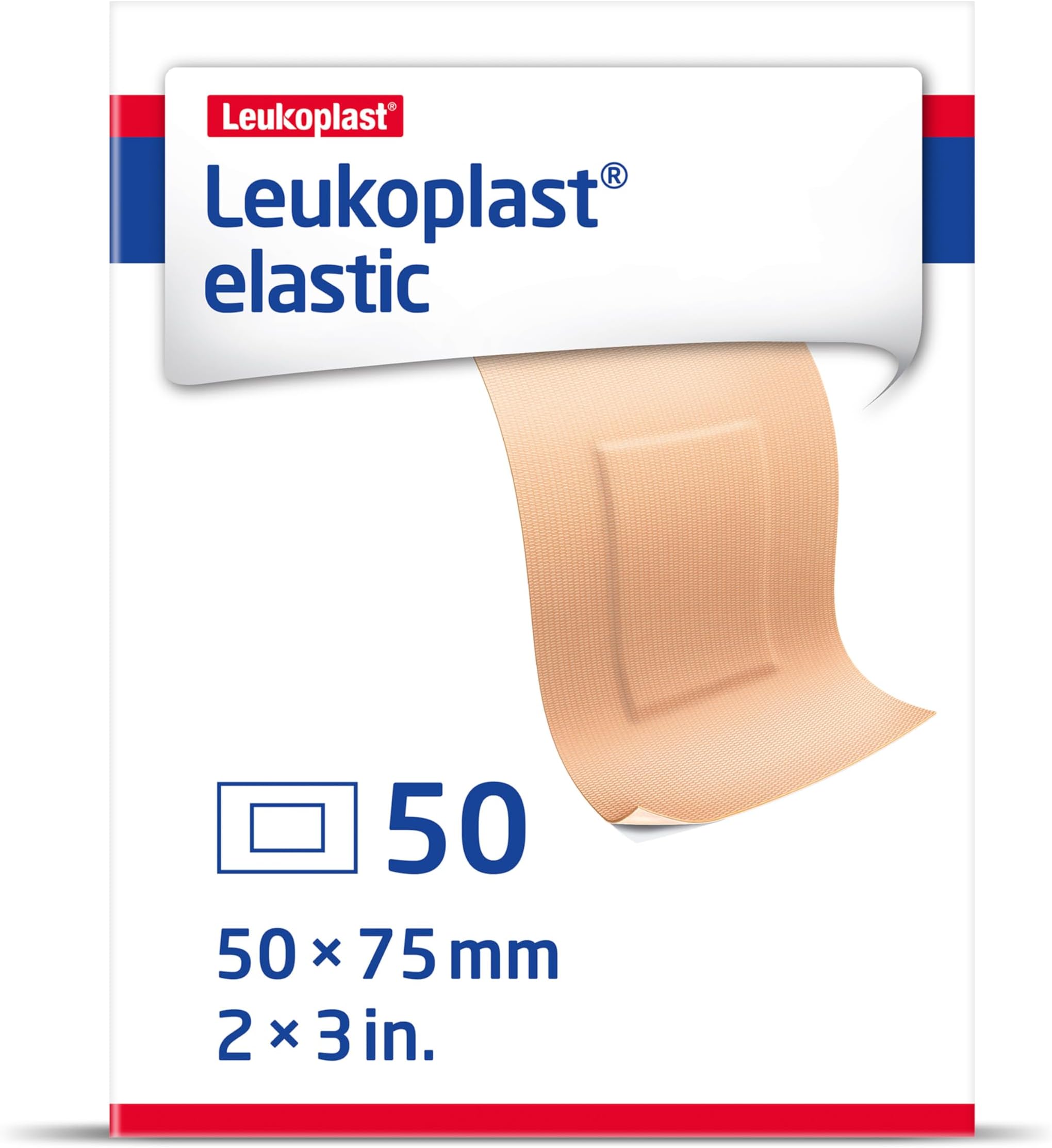Elastic Fabric Adhesive Bandages, Patch 2 x 3 in., Box of 50