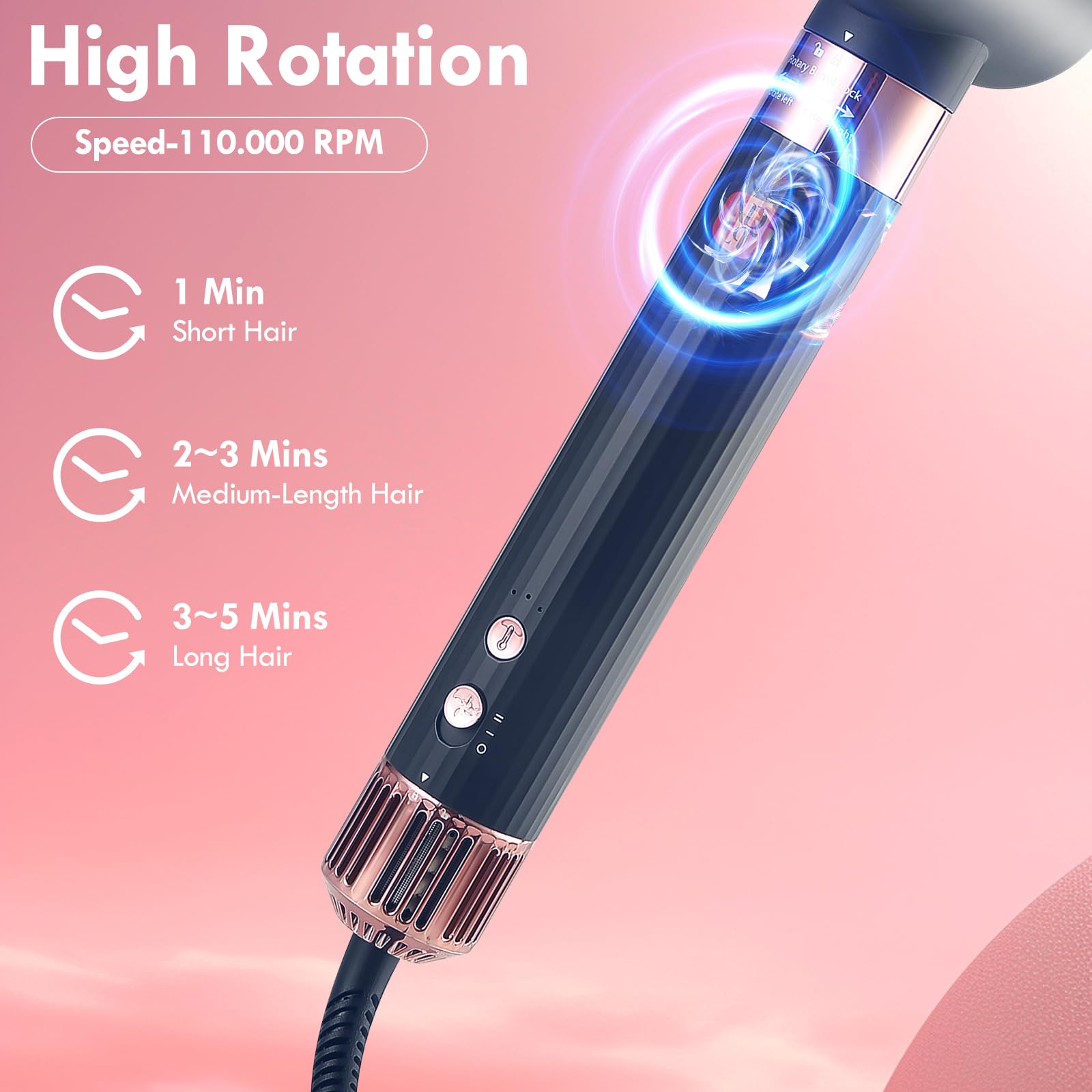 NDLT Hairstyler 5 in 1 Haartrockner Föhnbürste Glättbürste Lockenstab Rundbürste