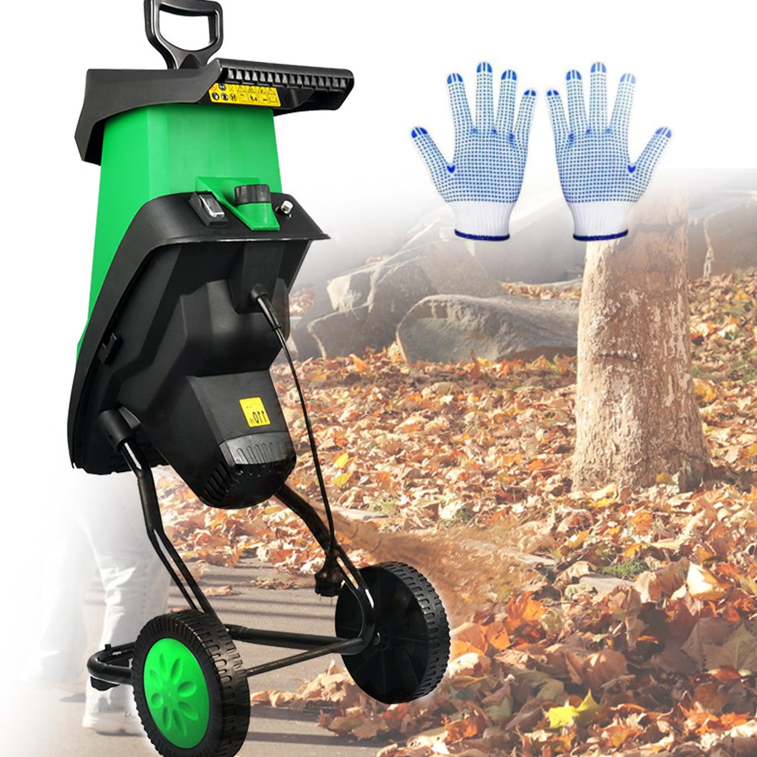 Déchiqueteuse de jardin électrique de 39mm pour compost de feuilles