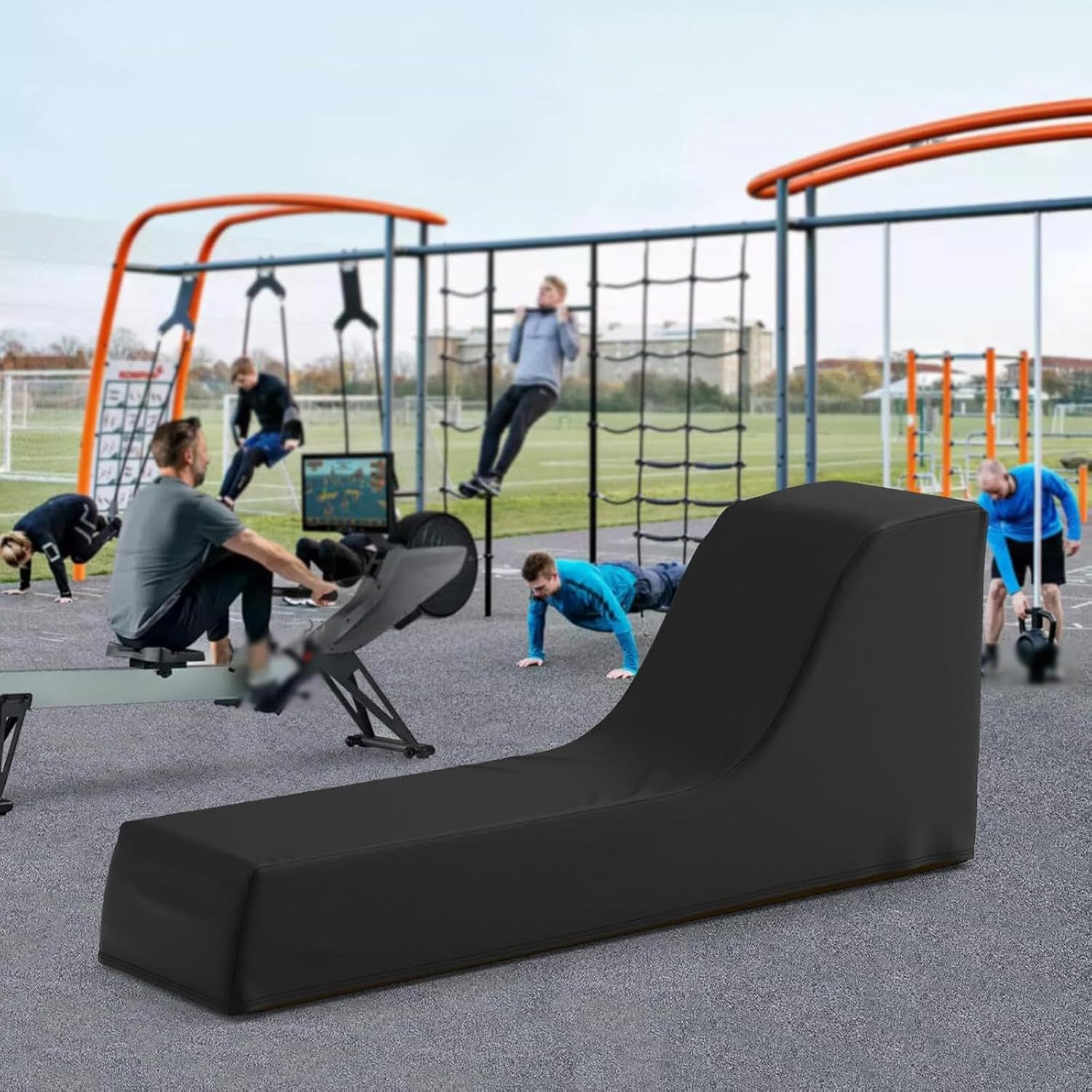 Menolana Rowing Machine Cover Water Resistant Heavy Duty Black for Indoor Outdoor Storage Rower Protector Exercise Machine Accessory