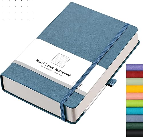 Miniatura 1 de AHGXG Diario de puntos de viñetas, cuaderno de cuadrícula de puntos A5 de 320 páginas numeradas, papel grueso de puntos de 100 gsm, tapa dura de