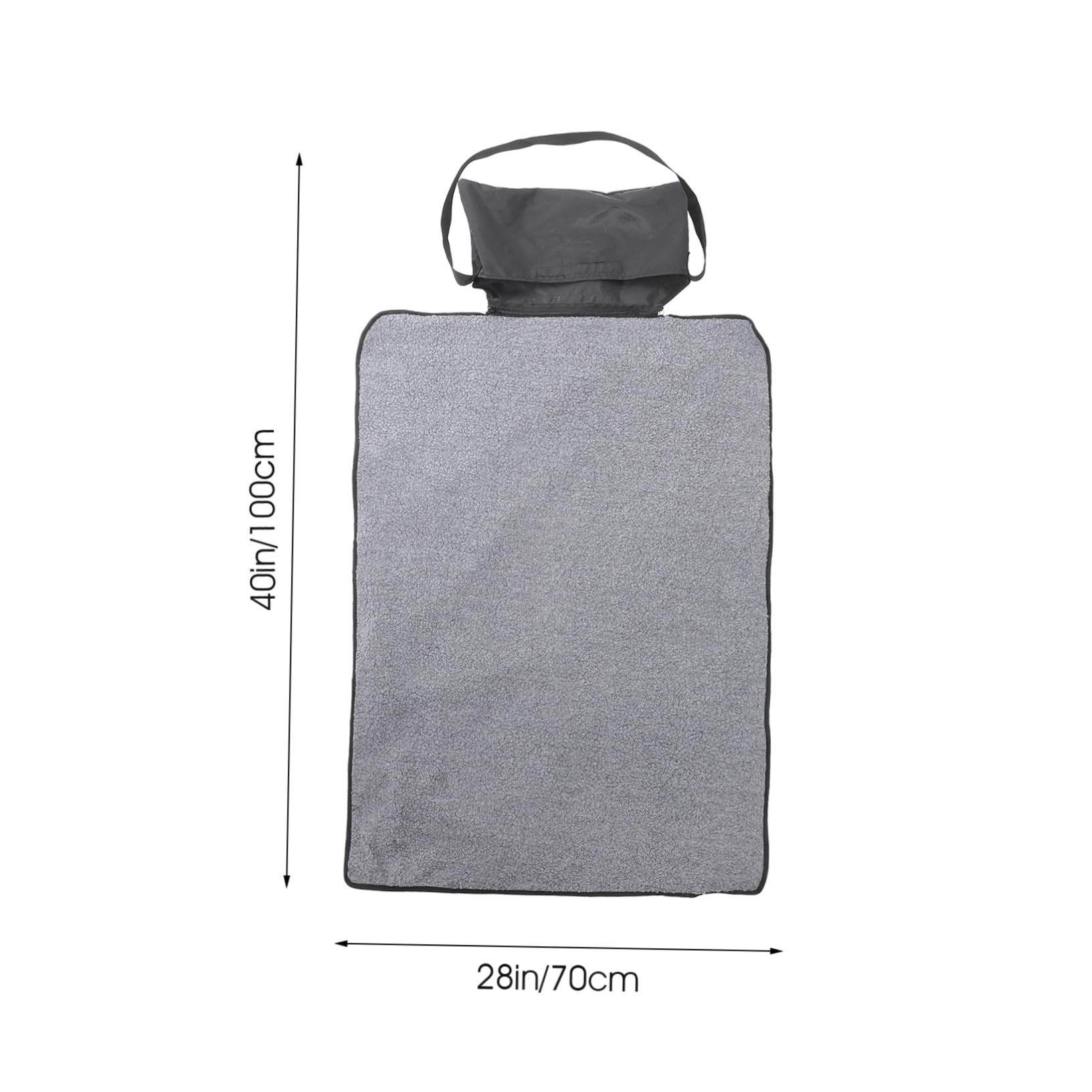 YARNOW Manta Plegable Portátil para Mascotas Térmica Multifuncional Negra | Lana, Rectangular y Lavable, Bolsa Lateral Cremallera, Uso Exterior Cama