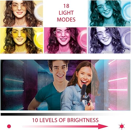 Miniatura 6 de Canal Toys Studio Creator 360 - Kit de creación de video, pantalla verde y trípode, rastreador de cara y movimiento, anillo de luz de 10 pulgadas