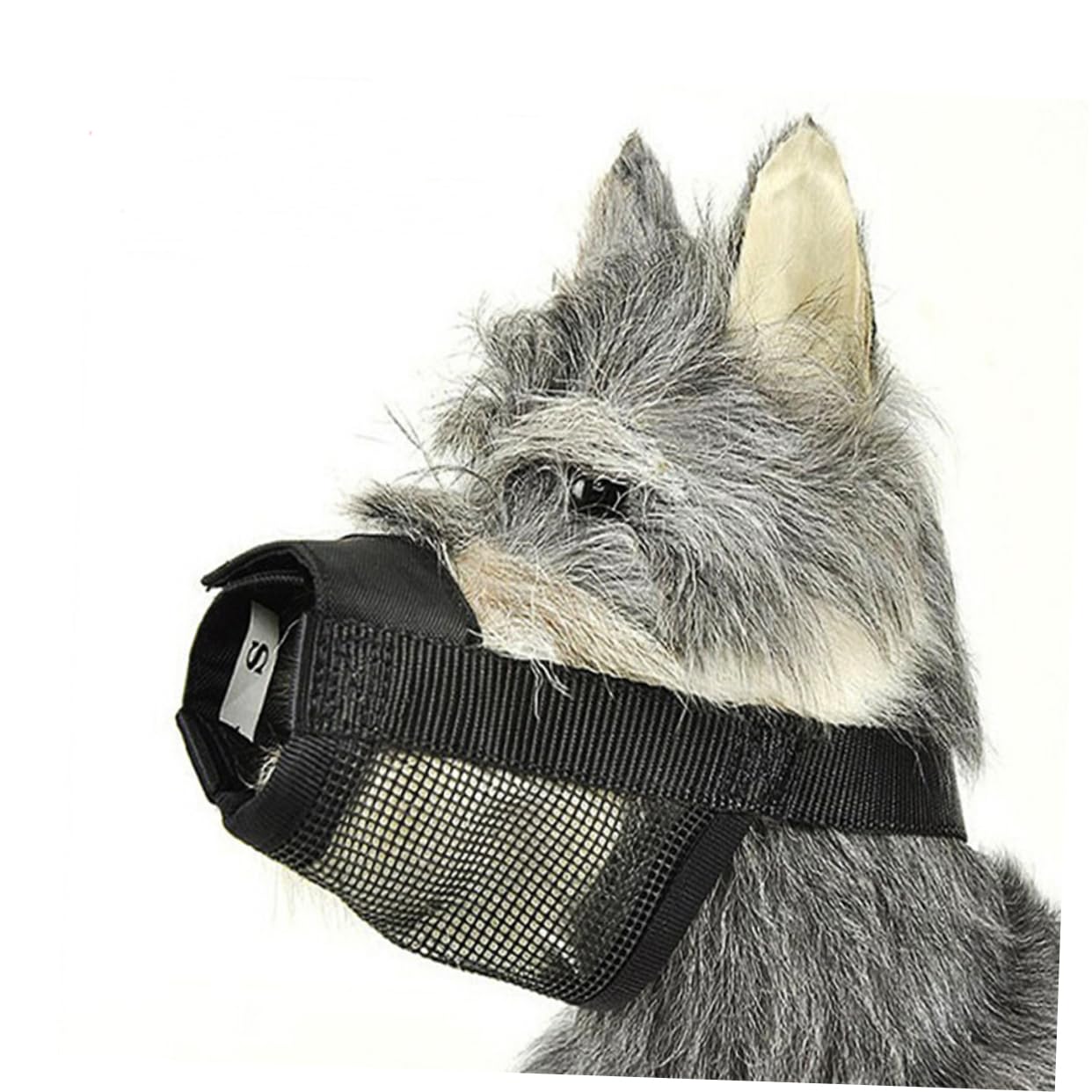 TOYANDONA Adjustable Nylon Dog Muzzle for Safety Prevents Biting Barking Comfortable Fit for Dogs Durable Mesh Design Easy to Use with Quick Release Buckle Black