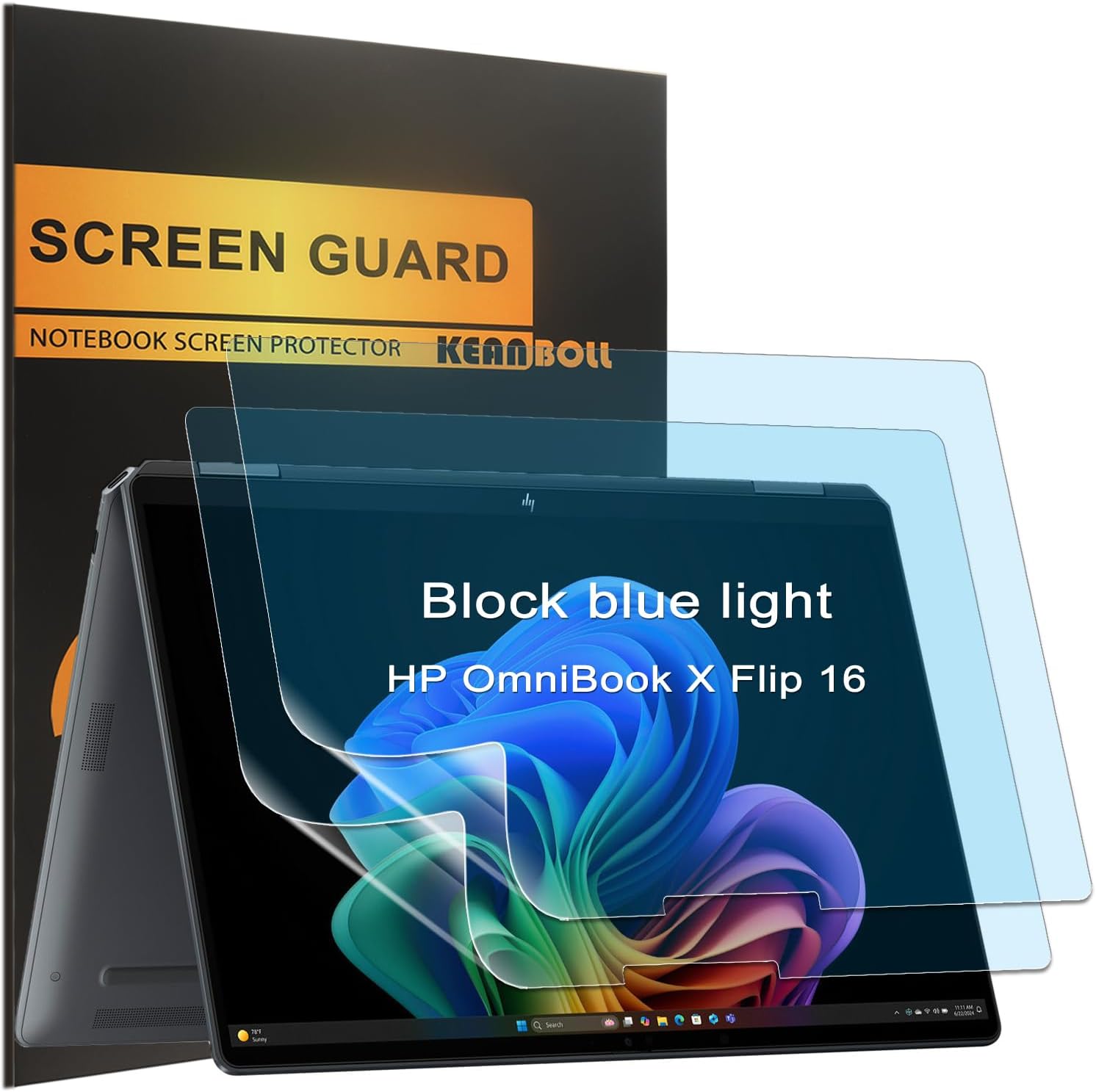 KEANBOLL 2 Pack Blocking Blue Light Screen Protector for HP OmniBook X Flip 16″ 2-in-1 Touchscreen Laptop (16-ar00xxxnr), Anti Blue Light Glare and Anti Fingerprint (Matte) Shield KEANBOLL 2 Pack Blocking Blue Light Screen Protector for HP OmniBook X Flip 16″ 2-in-1 Touchscreen Laptop (16-ar00xxxnr), Anti Blue Light Glare and Anti Fingerprint (Matte) Shield