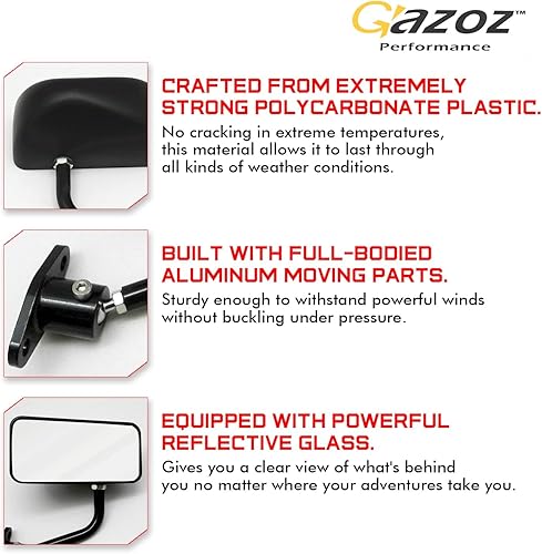 Miniatura 4 de Espejos retrovisores laterales negros estilo F1 para automóviles y bicicletas, ajuste universal, acabado brillante, 2 piezas.