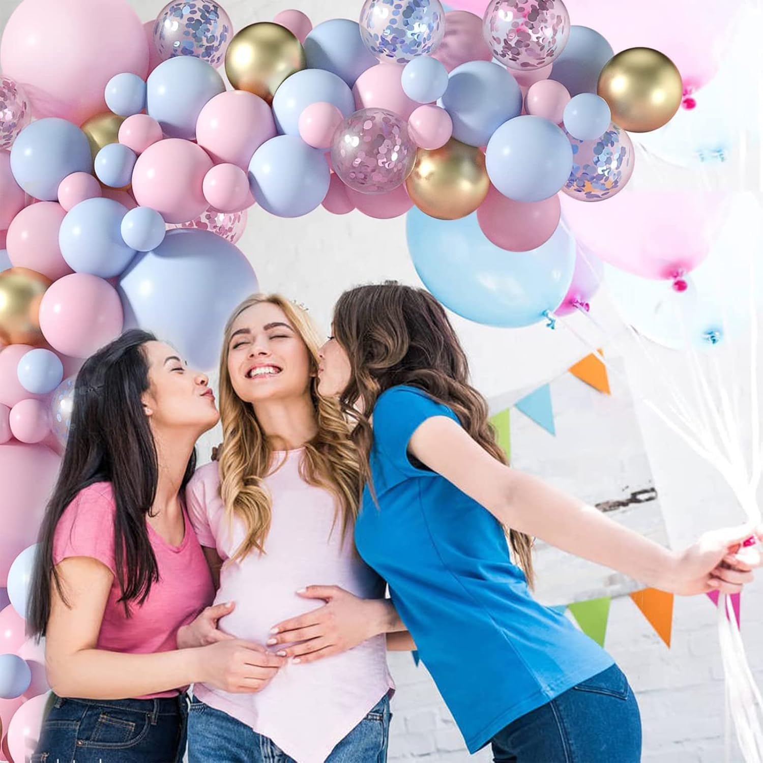 UPSHELL – Gender Reveal Balloons Pink and Blue Boy or Girl, Complete ...