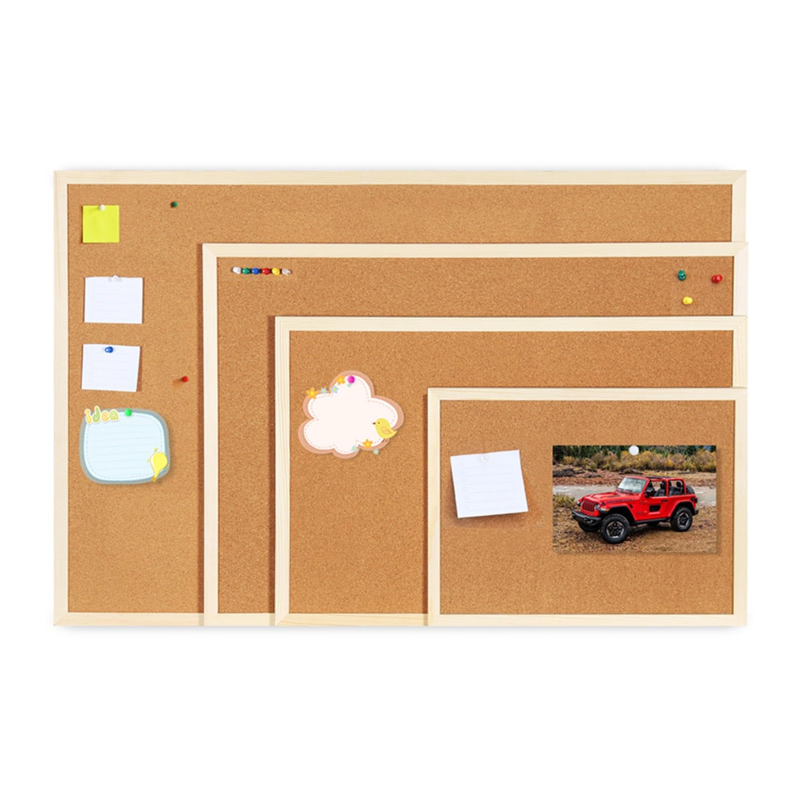 Bacheca In Sughero Franken 40x30 Cm - Doppia Faccia, Cornice Legno Naturale - Foto 5