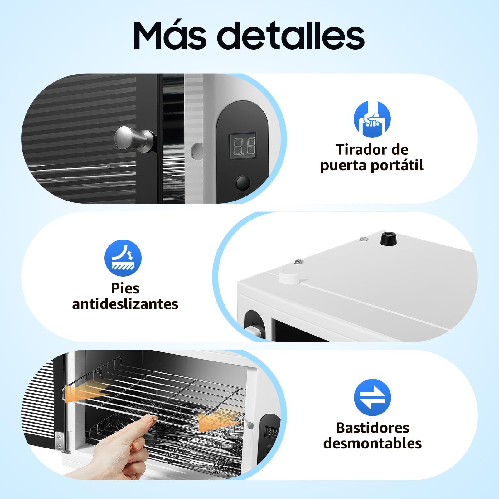Sterilizzatore per unghie UV 10 L 360° Sterilizzatore per Unghie Tre Modalità di Timing, Sterilizzazione a 360° Display LCD per Cosmetici, Studi di Cura dei Piedi Saloni di Bellezza