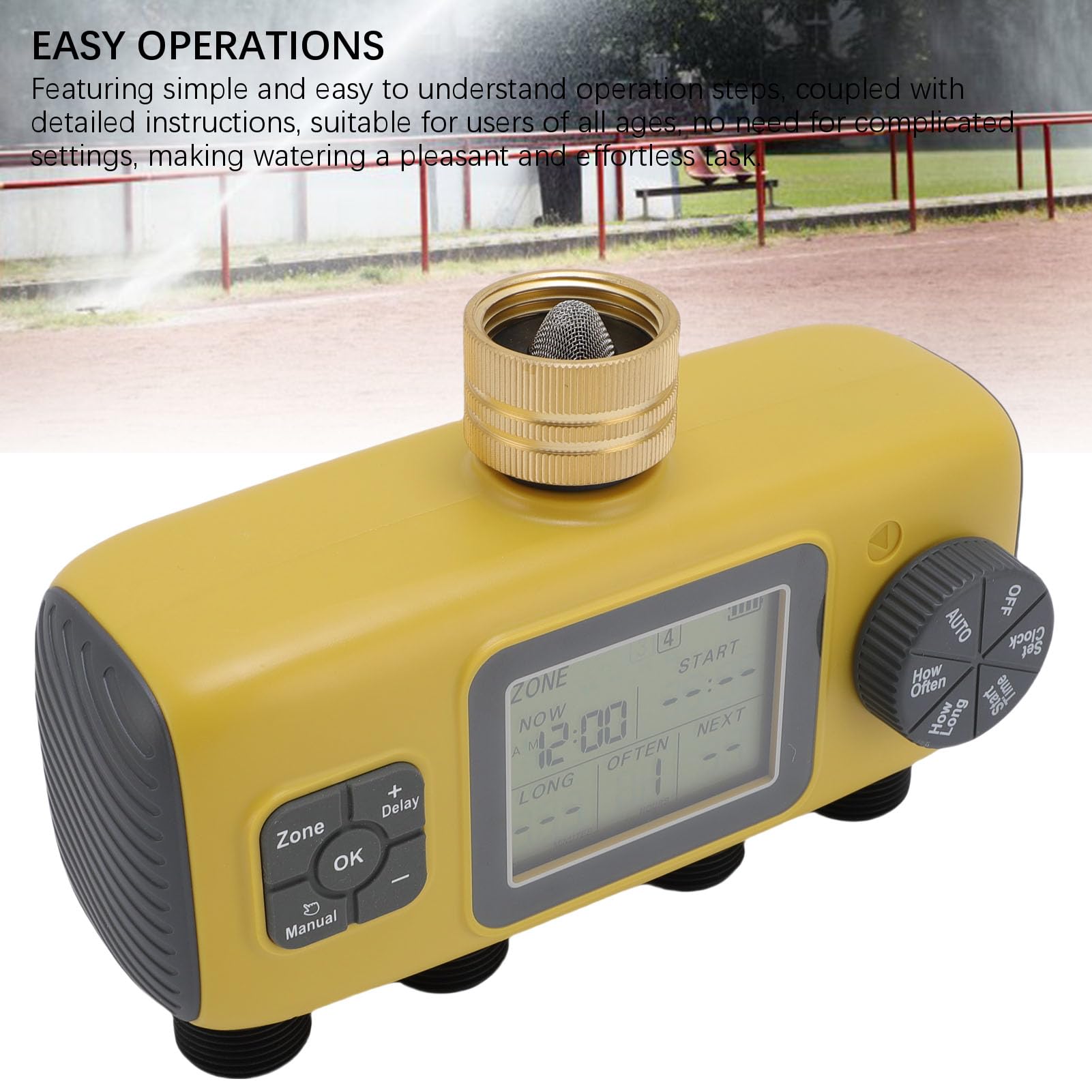 Timer per Irrigazione da Giardino, Timer per Irrigazione Impermeabile IPX5 con Display LCD Trasparente per Giardino, per Automatica Intelligente Compatibile con Rubinetti da 3/4-1/2 Pollici,