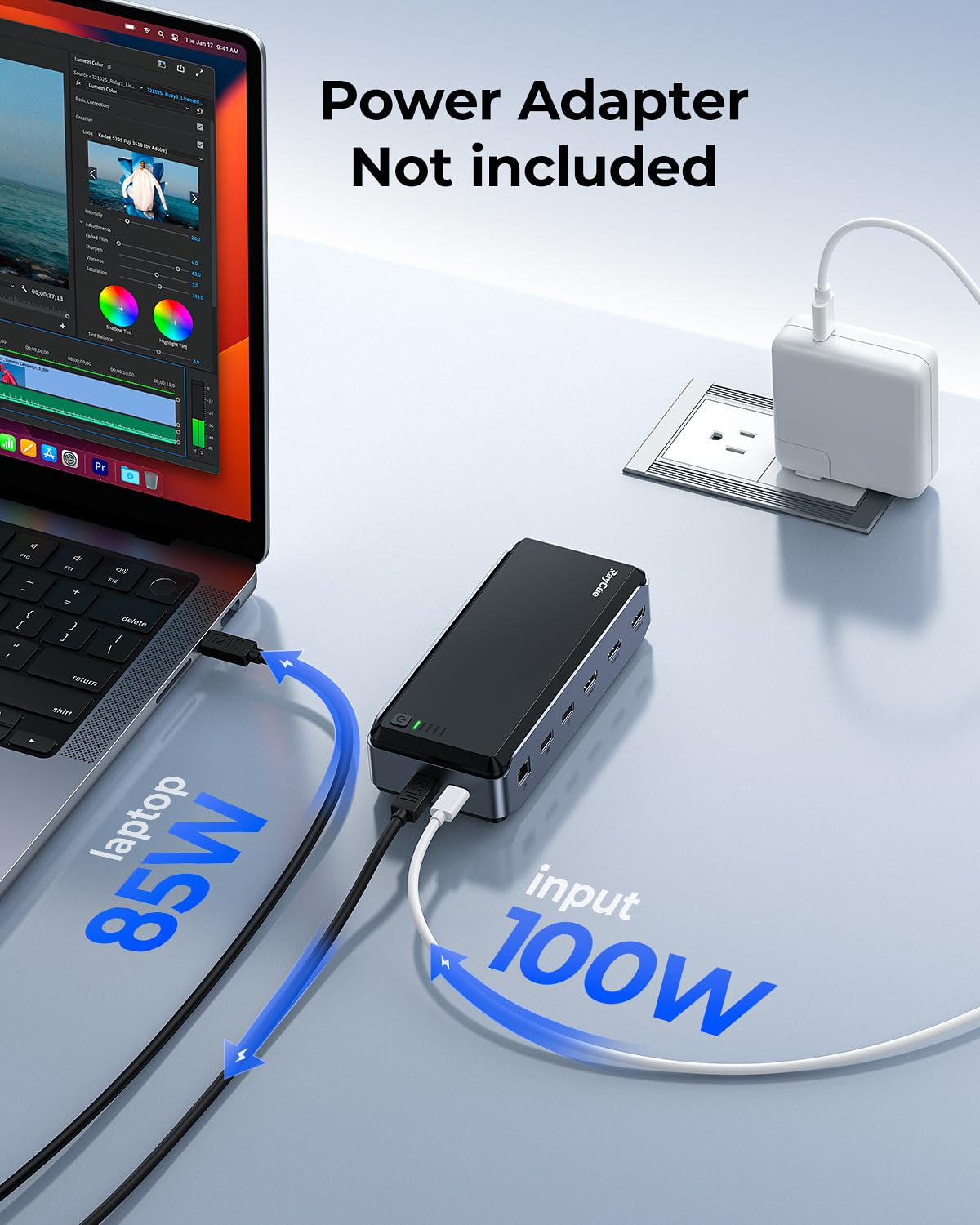 RayCue - Estación de acoplamiento USB C, triple monitor, estación de acoplamiento 15 en 1 para MacBook Pro, M1/M2, Mac, Windows, estación de acoplamiento para laptop, doble monitor con HDMI*3, RJ45,