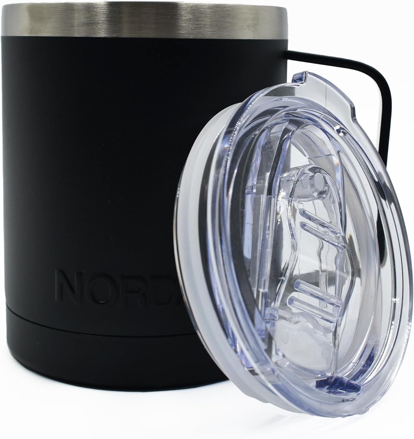 NORDAY | Stainless Steel Cups – Tumblers | Coffee Mug 12oz Black Thermal Cup | Maintains Temperature Between 8 and 24 Hours | Anti-Spill Lid - Ideal For Trips | Double Wall - Extra Resistant