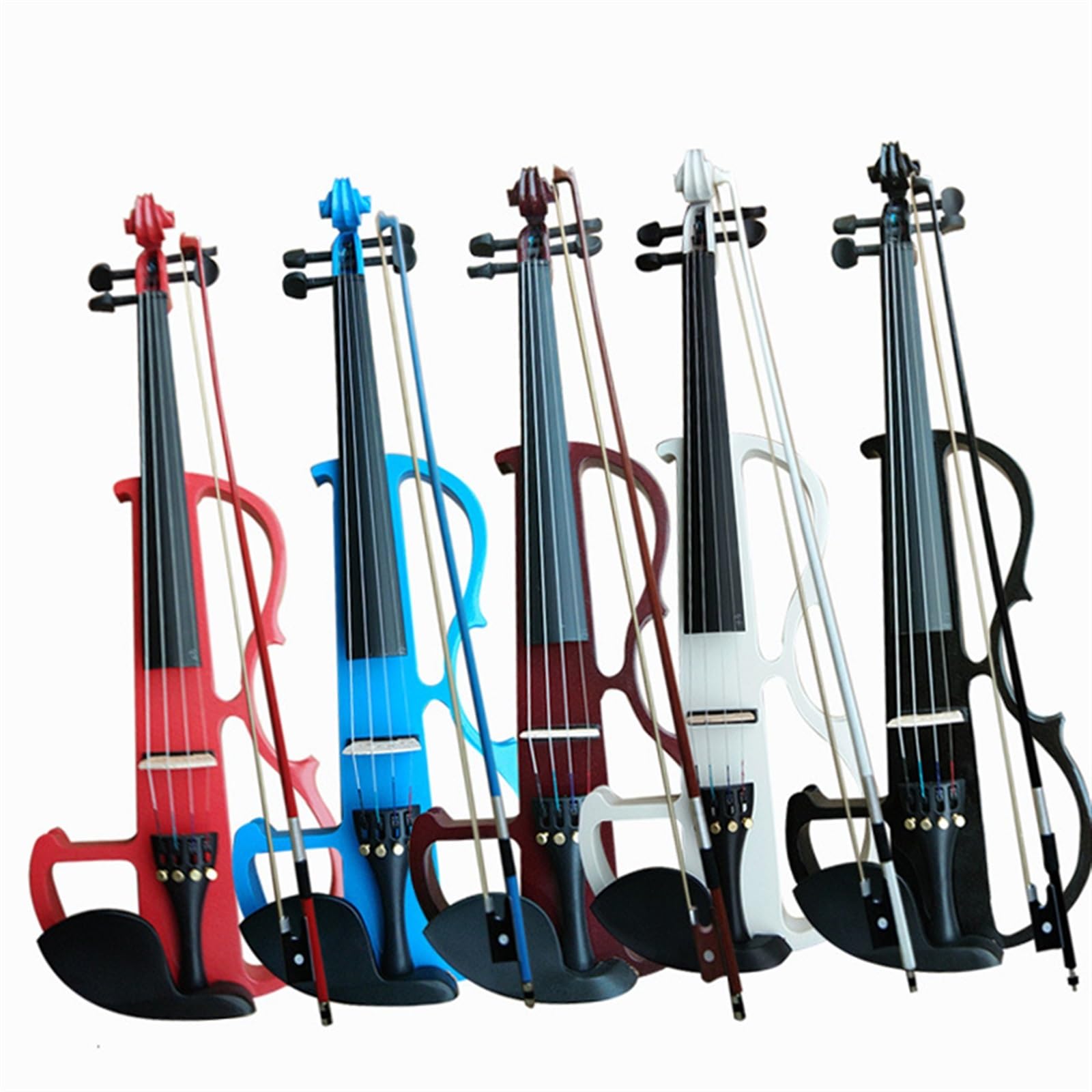 Violine Handgefertigte Elektronische Geige. Elektroakustisches Geigeninstrument Spielen(Wine red)