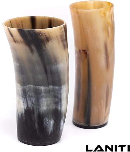 Miniatura 11 de LANITI Cuerno vikingo para beber, hecho a mano, natural, auténtico, artesanal, jarra auténtica para copa de vino, hecha a mano, pulida