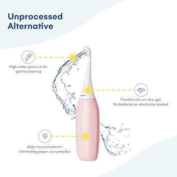 The Original HAPPYPO Portable Bidet l The Easy-Bidet 2.0 Replaces Wet Wipes and Shower Toilet l Portable Bidets Sprayer and Butt Shower for Travel - Peri Bottle Postpartum - Rose