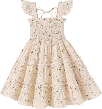 Toddler Girl Dress Kids Sleeveless Ruffle Summer Outfits Beach Sundress