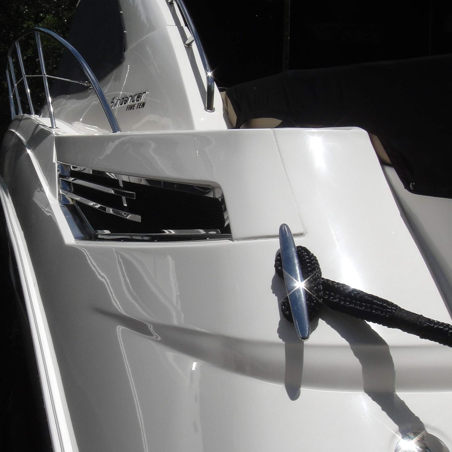 Shockline 1 Inch Dock Line with Integrated Shock Absorber, Double Braided, Polyester, 25, 35, 50 FT, Hand Spliced 12" Eye, Black