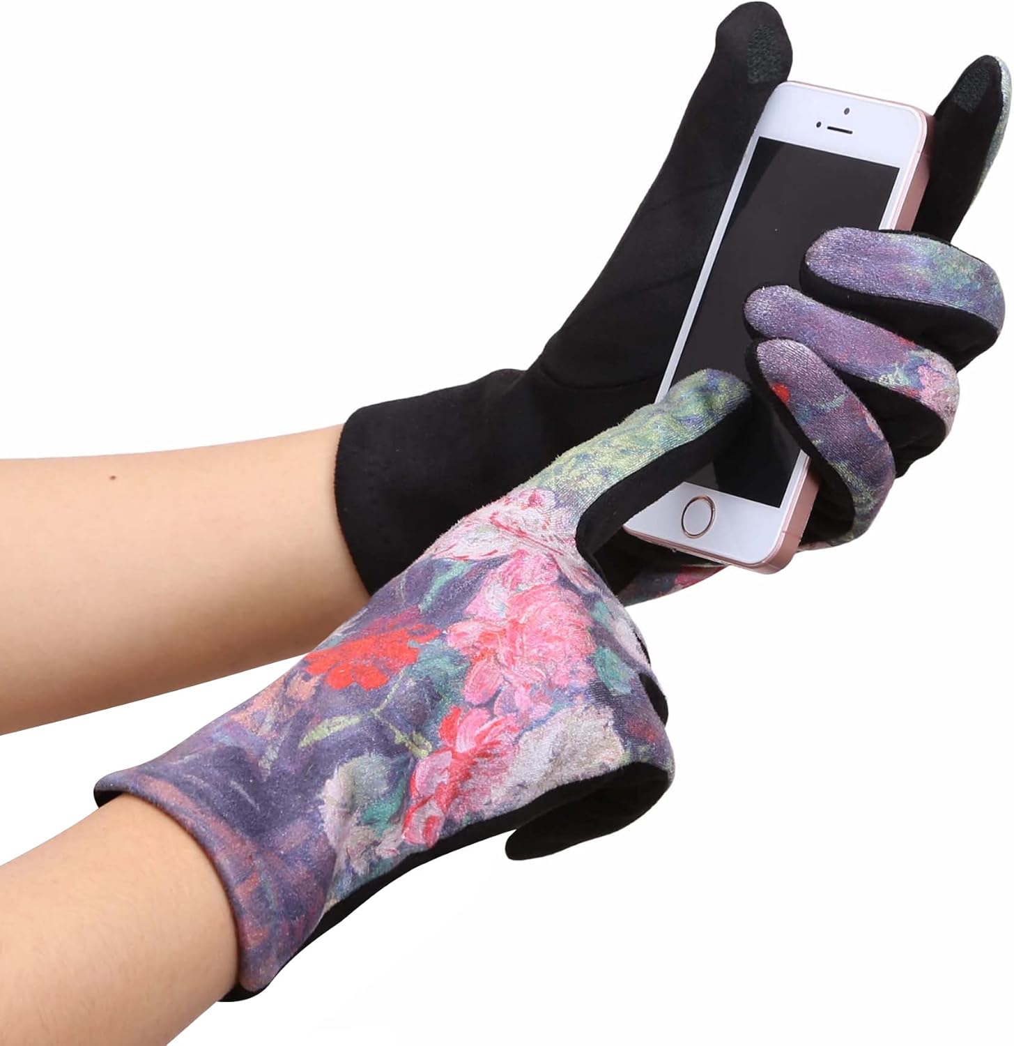RainCaper Van Gogh Carnations Women’s Texting Gloves, Warm Touchscreen Gloves for All-Season Travel, Fashion, Museum & Dressy Wear, One Size - Image 2
