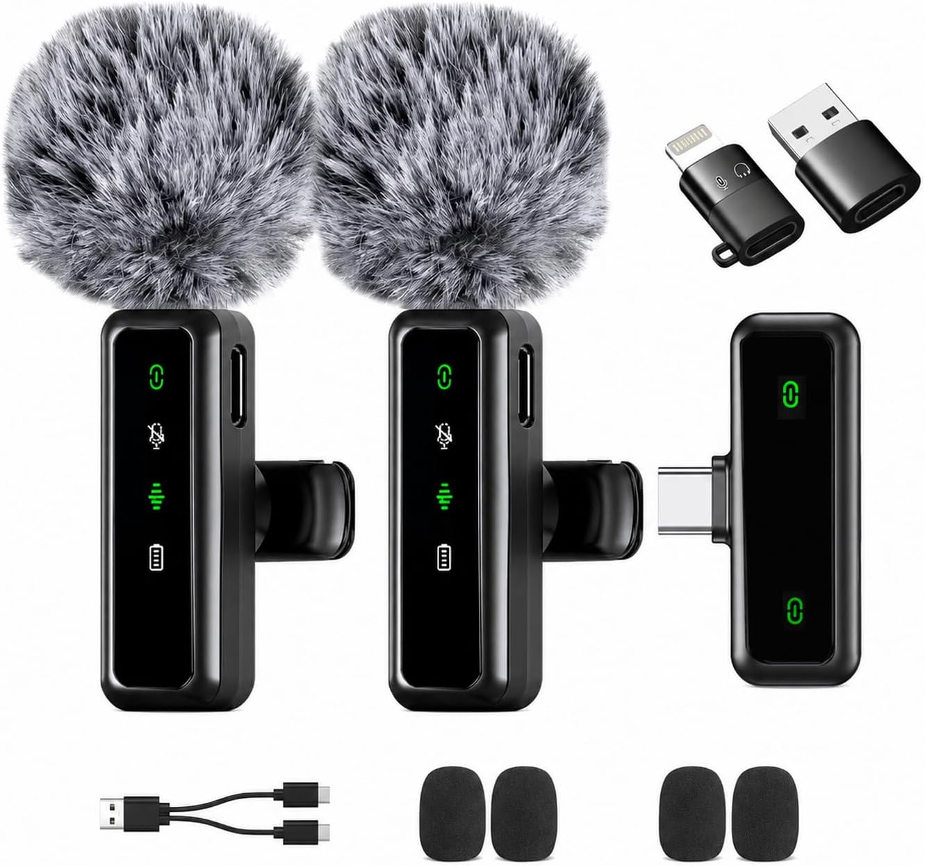 Wireless Lavalier Microphone for iPhone, Android, iPad, Lavalier Microphone for Video Recording -Noise Reduction Lapel Mic for Recording,Clip on Mic Pro for Video Recording,Tiktok,Vlog,Youtube